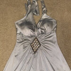 TeezeMe silver halter dress